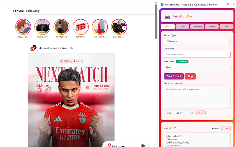 Extract Instagram Followers screenshot